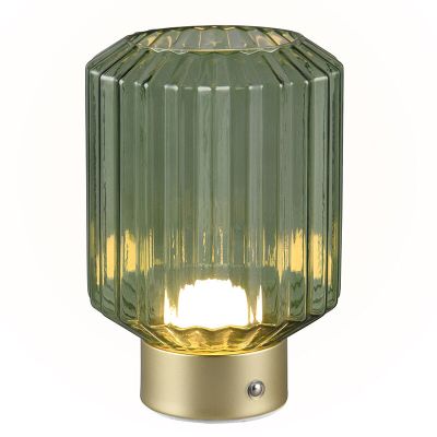 Lampada da tavolo ricaricabile retrò in ottone, Tamer, 2W, 3000K LED, controllo touch
