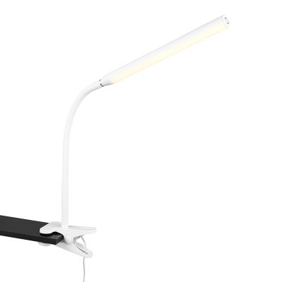 Lampada con morsetto moderna bianca, Rommert, 5W, bianco regolabile tra caldo e freddo LED, controllo touch