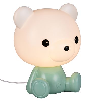 Lampada da tavolo per bambini verde in plastica, Lumibear, 0,3W, RGB LED, con interruttore