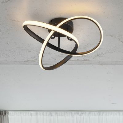Lampada da soffitto design nera, Suat, 15W, 3000K LED
