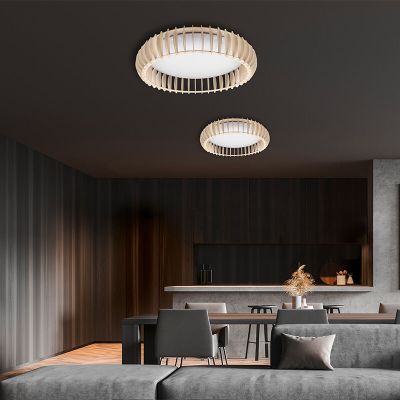 Plafoniera moderna bianca, Bilge, 38W, bianco regolabile tra caldo e freddo LED, con telecomando