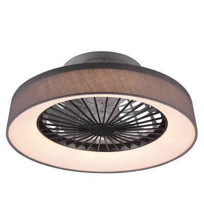Ventilatore da soffitto moderno grigio, Chante, 30W, bianco regolabile tra caldo e freddo LED, con telecomando