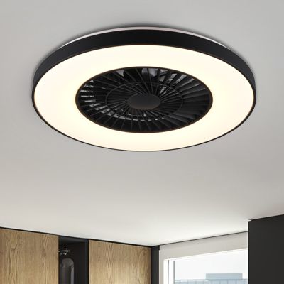 Ventilatore da soffitto moderno nero, Maurits, 40W, bianco regolabile tra caldo e freddo LED, con telecomando