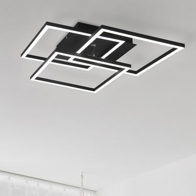 Plafoniera moderna nera, Bibiana, 28W, bianco regolabile tra caldo e freddo LED, con telecomando