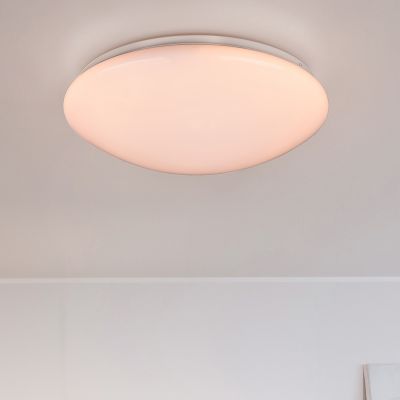 Plafoniera moderna bianca, Neda, 18W, bianco regolabile tra caldo e freddo LED, con telecomando