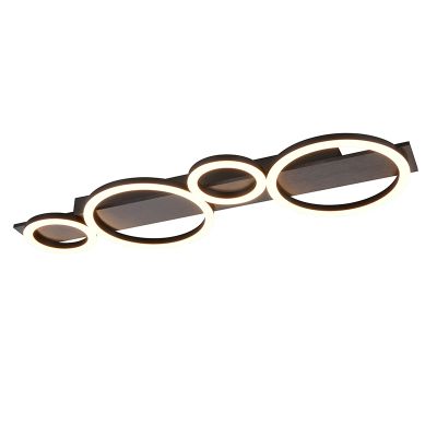 Lampada da soffitto design nera, Ishaan, 26,5W, 3000K LED