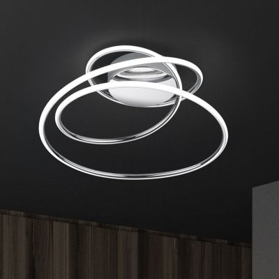 Plafoniera design cromata, Marell, 36W, 4000K LED, dimmer in 3 fasi