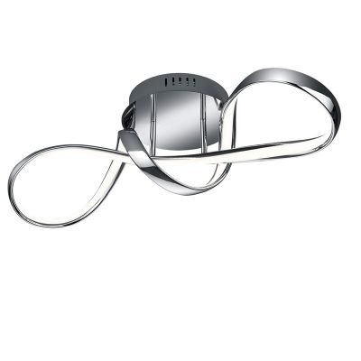 Lampada da soffitto design cromata, Renso, 28W, 4000K LED, dimmer in 3 fasi