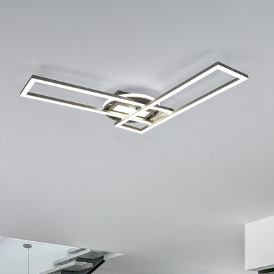 Plafoniera moderna in nichel, Jadon, 30W, bianco regolabile tra caldo e freddo LED
