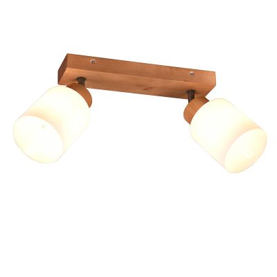 Faretto da soffitto in legno marrone, Myron