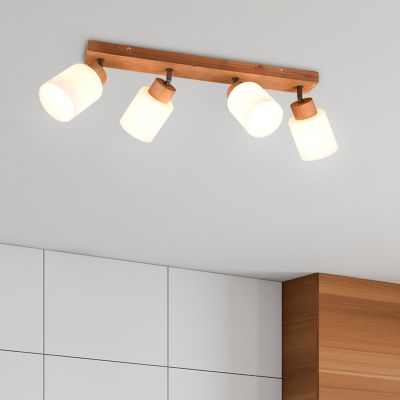 Faretto da soffitto in legno marrone, Myron
