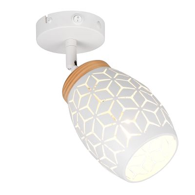 Faretto da parete moderno bianco, Delana, con interruttore