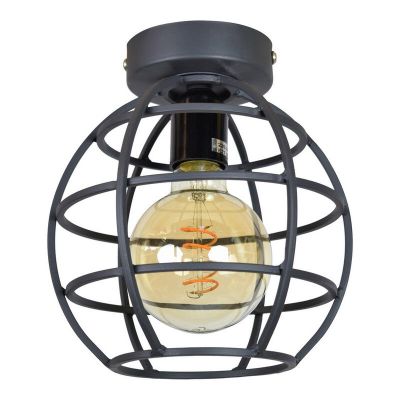 Lampada da soffitto nera industriale, Roland