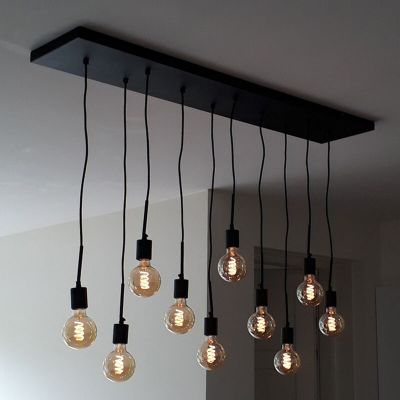 Lampada a sospensione nera industriale, Bolb