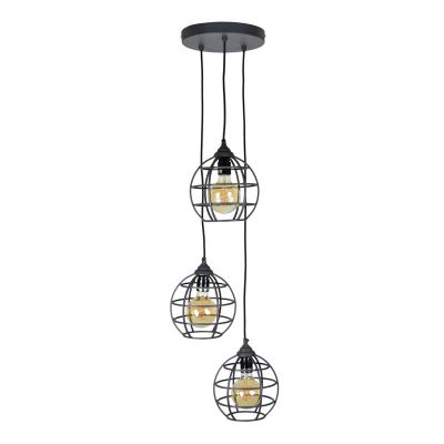 Lampada a sospensione nera industriale, Roland