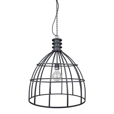 Lampade a sospensione per tavolo da pranzo nera industriale, Dendor