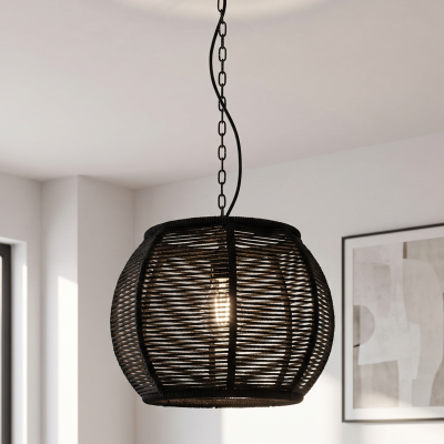 Lampada a sospensione nera industriale, Milca