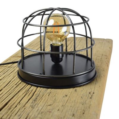 Lampada da tavolo nera industriale, Nova, con interruttore