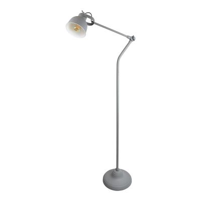 Lampada da terra grigia industriale, Redon, con interruttore