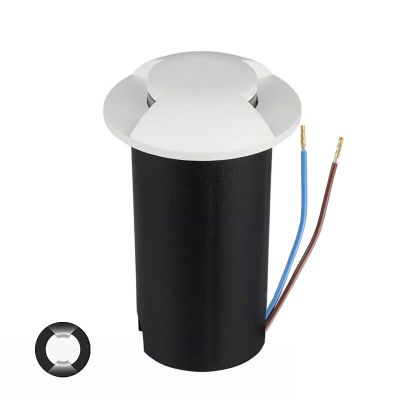 Faretto da esterno a pavimento bianco moderno, Marcus, 1W, 6500K LED, IP67