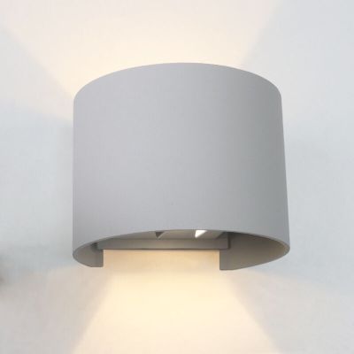 Lampada da parete up down grigia moderna, Dion, 6W, 3000K LED, IP65