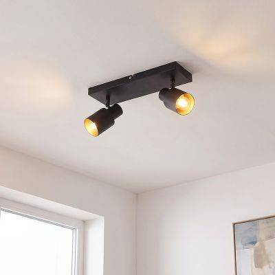 Faretto da soffitto nero in alluminio, Eleno