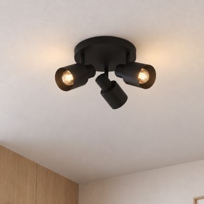 Faretto da soffitto nero in alluminio, Eleno