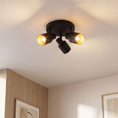 Faretto da soffitto nero in alluminio, Eleno