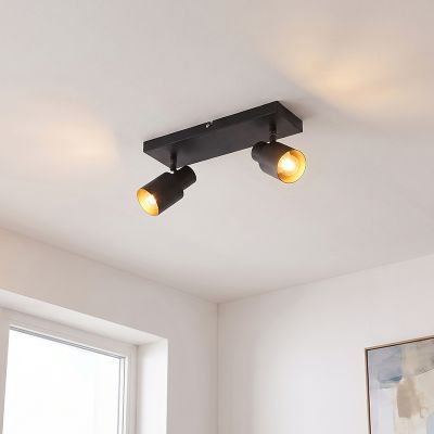Faretto da soffitto nero in alluminio, Eleno