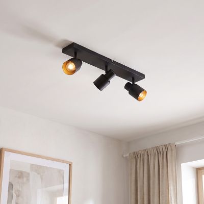 Faretto da soffitto nero in alluminio, Eleno
