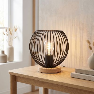 Lampada da tavolo nera industriale, Wiro, con interruttore