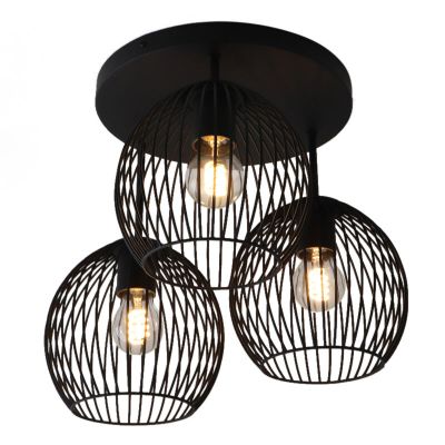 Lampada da soffitto nera industriale, Wiro