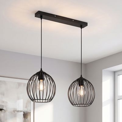 Lampada a sospensione nera industriale, Wiro