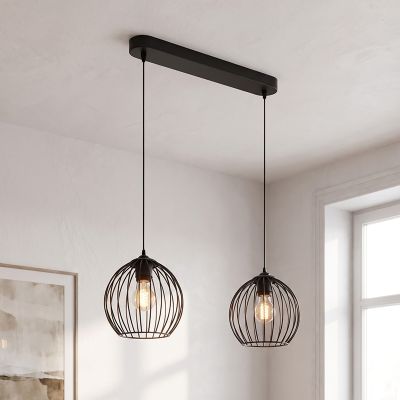 Lampada a sospensione nera industriale, Wiro
