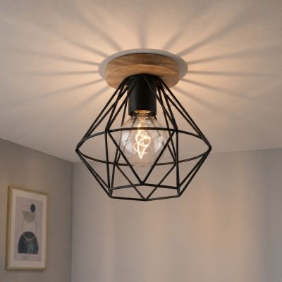 Lampada da soffitto nera industriale, Jochem