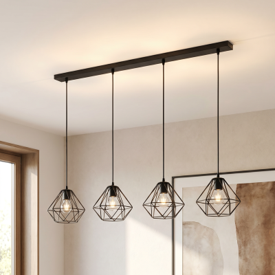 Lampada a sospensione nera industriale, Jochem