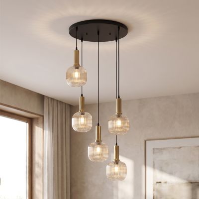 Lampada a sospensione ambrata design, Charlois