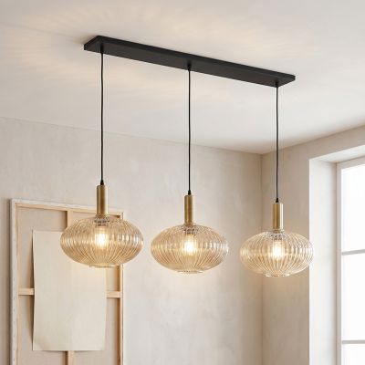 Lampada a sospensione ambrata design, Charlois