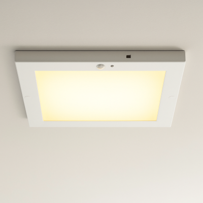lampada da soffitto con sensore bianca in plastica, Luan, 20W, 3000K LED
