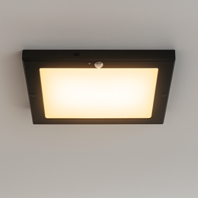 lampada da soffitto con sensore nera in plastica, Luan, 18W, 3000K LED