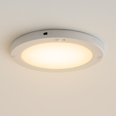 lampada da soffitto con sensore bianca in plastica, Luan, 20W, 3000K LED