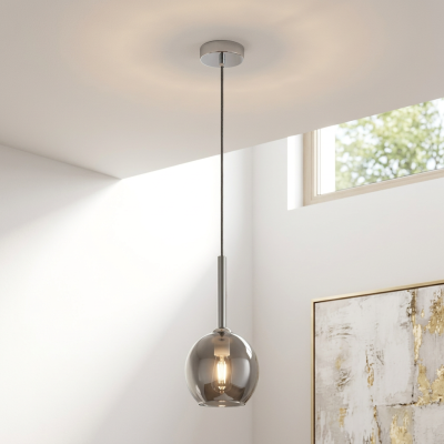 Lampada a sospensione cromata design, Gwendolynn