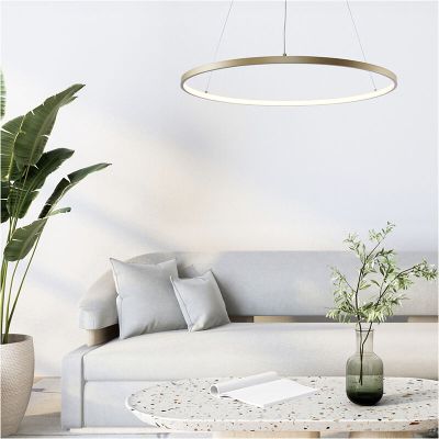 Lampada a sospensione dorata design, Kubra, 28W, bianco regolabile tra caldo e freddo LED