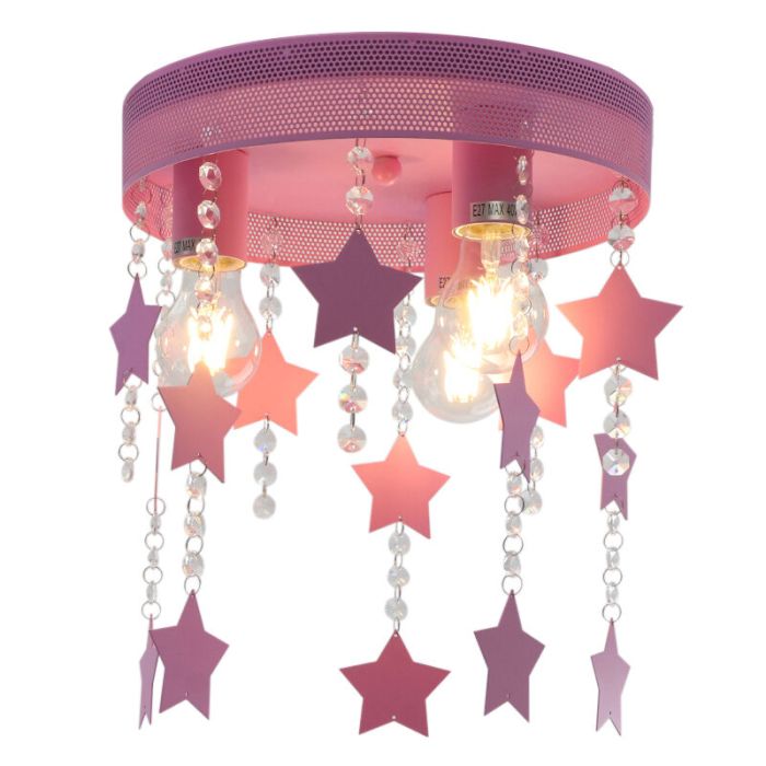 Lampada da soffitto per bambini rosa metallo, Doenja