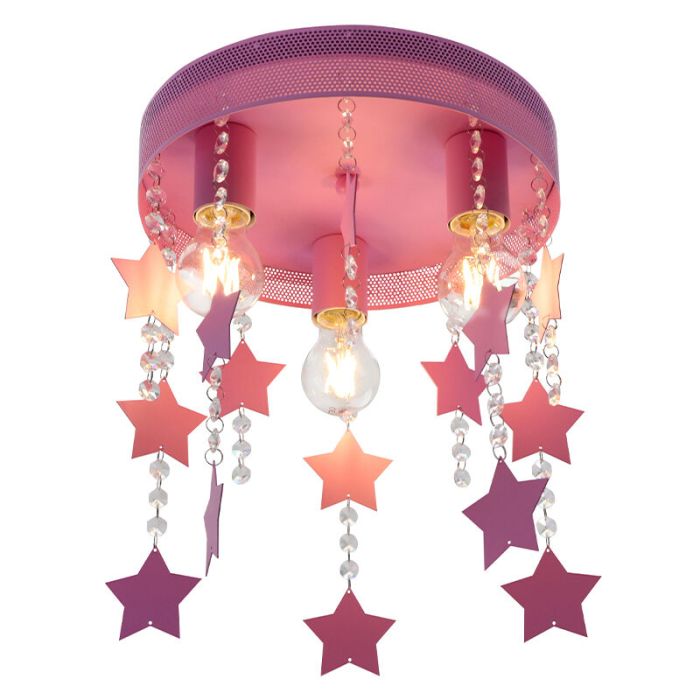 Lampada da soffitto per bambini rosa metallo, Doenja