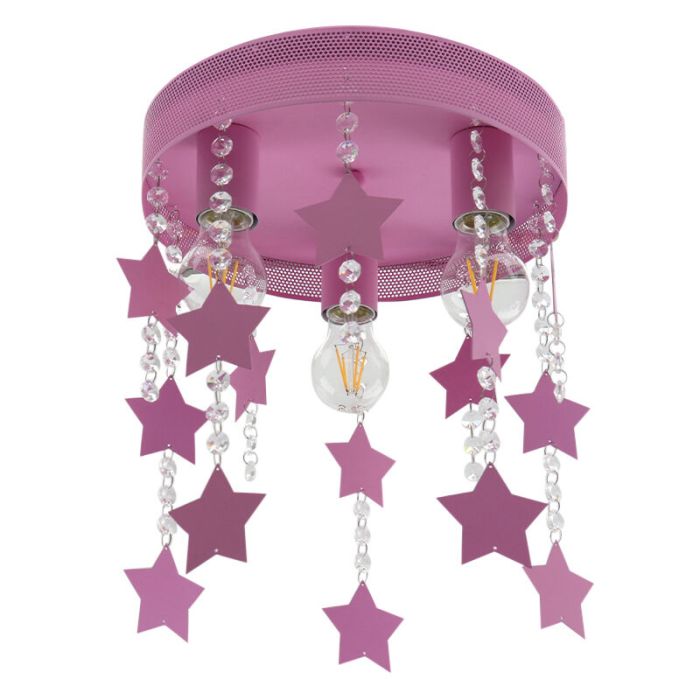 Lampada da soffitto per bambini rosa metallo, Doenja