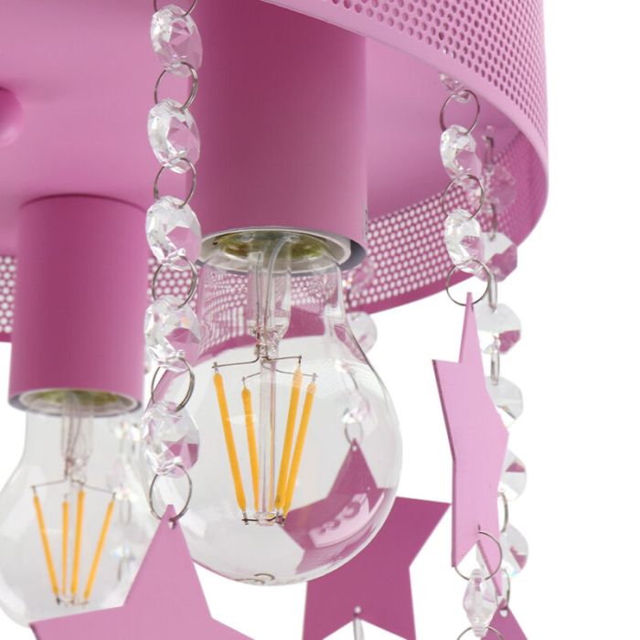 Lampada da soffitto per bambini rosa metallo, Doenja