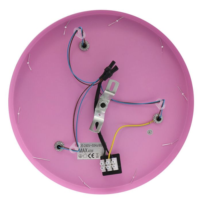 Lampada da soffitto per bambini rosa metallo, Doenja