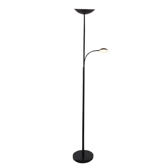 Piantana da lettura da terra nera moderna, Soner, 10W, 3000K LED