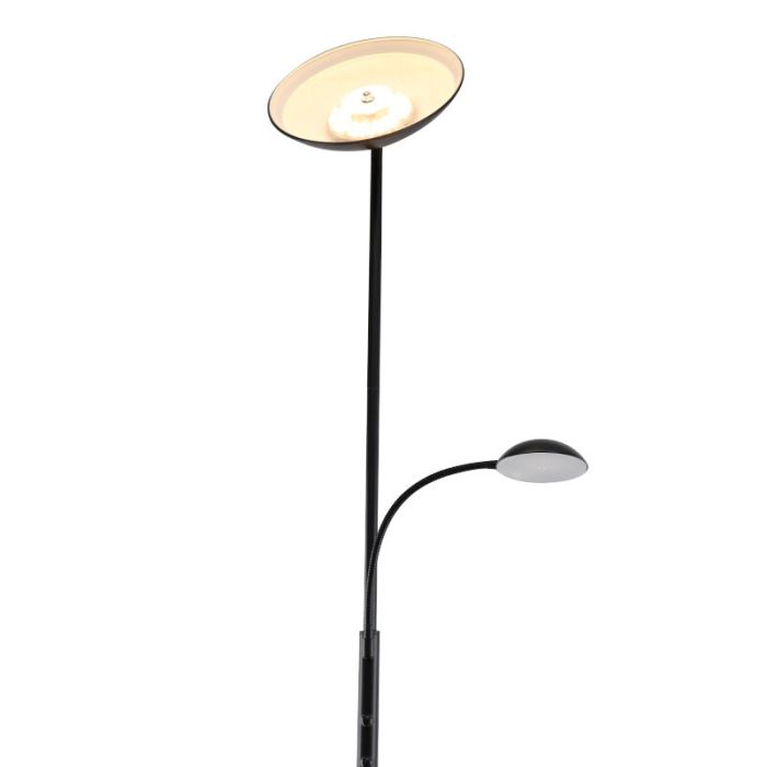 Piantana da lettura da terra nera moderna, Soner, 10W, 3000K LED